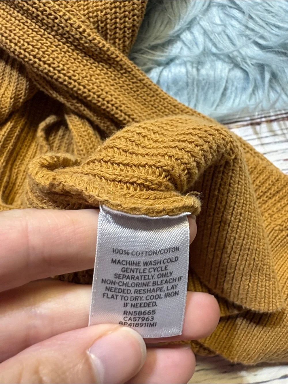 bp Mustard Open-Front Cardigan Knit Sweater sz M
